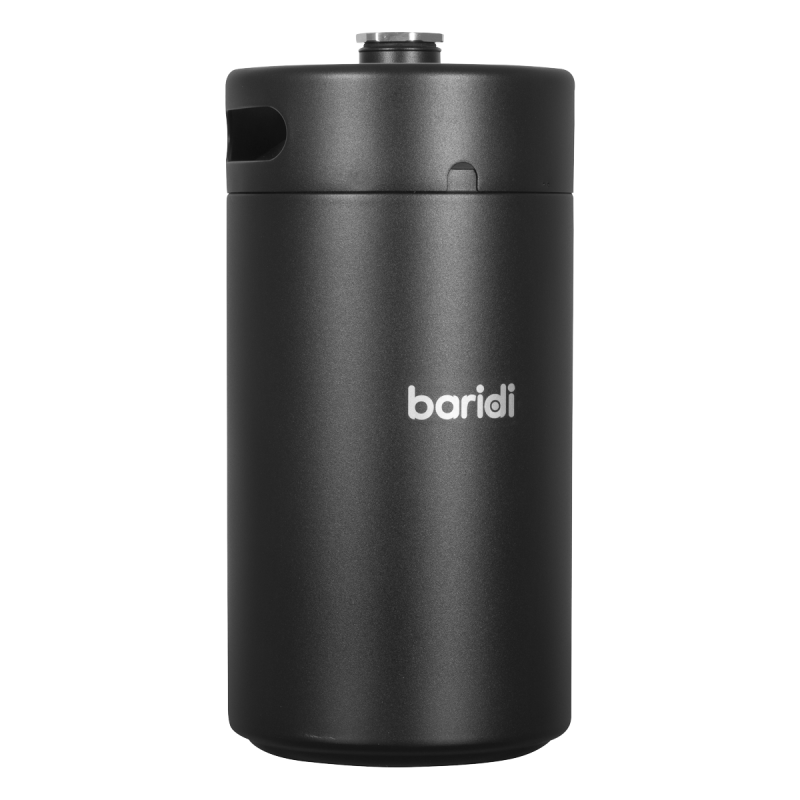 Baridi Growler Keg 5L, noir mat adapté aux boissons gazeuses et à la bière - DH104