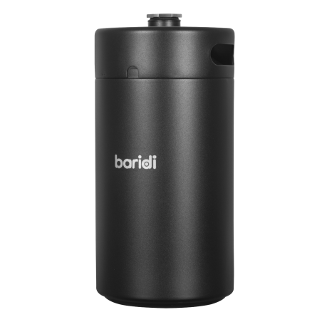 Baridi Growler Keg 5L, noir mat adapté aux boissons gazeuses et à la bière - DH104