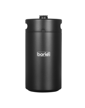 Baridi Growler Keg 5L, noir mat adapté aux boissons gazeuses et à la bière - DH104