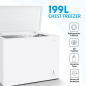 Baridi Freestanding Chest Freezer, 199L Capacity, Garages and Outbuilding Safe, -12 to -24°C Adjustable Thermostat with Refriger