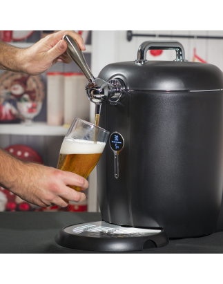 Baridi Robinet Distributeur de Fût de Bière 6 L avec Compresseur Électrique et Refroidissement Intégré, Sans Cartouches de Gaz -