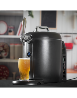 Baridi Robinet Distributeur de Fût de Bière 6 L avec Compresseur Électrique et Refroidissement Intégré, Sans Cartouches de Gaz -