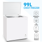 Baridi Freestanding Chest Freezer, 99L Capacity, Garages and Outbuilding Safe, -12 to -24°C Adjustable Thermostat with Refrigera