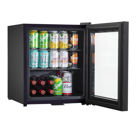 Baridi 50L Tabletop Beer & Drinks Mini Fridge with Light 3-10°C - Black & Glass