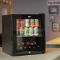 Baridi 50L Tabletop Beer & Drinks Mini Fridge with Light 3-10°C - Black & Glass