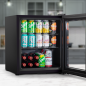 Baridi 50L Tabletop Beer & Drinks Mini Fridge with Light 3-10°C - Black & Glass