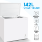 Baridi Freestanding Chest Freezer, 142L Capacity, Garages and Outbuilding Safe, -12 to -24°C Adjustable Thermostat with Refriger