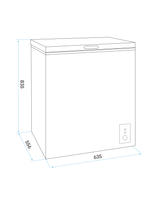 Baridi Freestanding Chest Freezer, 142L Capacity, Garages and Outbuilding Safe, -12 to -24°C Adjustable Thermostat with Refriger