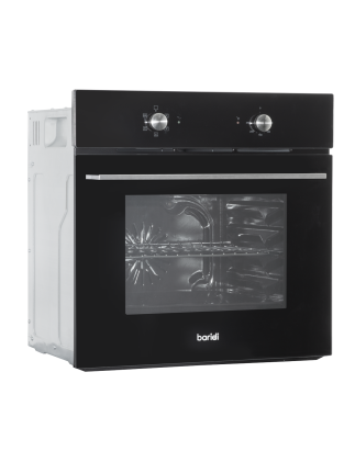 Baridi 60cm Built-In Five Function Fan Assisted Oven, 55L Capacity, Black