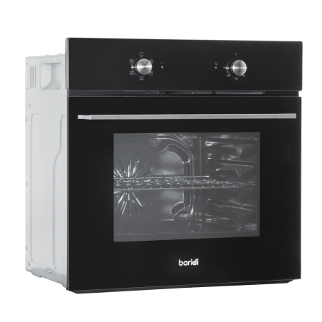 Baridi 60cm Built-In Five Function Fan Assisted Oven, 55L Capacity, Black