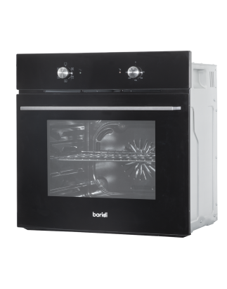 Baridi 60cm Built-In Five Function Fan Assisted Oven, 55L Capacity, Black