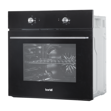 Baridi 60cm Built-In Five Function Fan Assisted Oven, 55L Capacity, Black