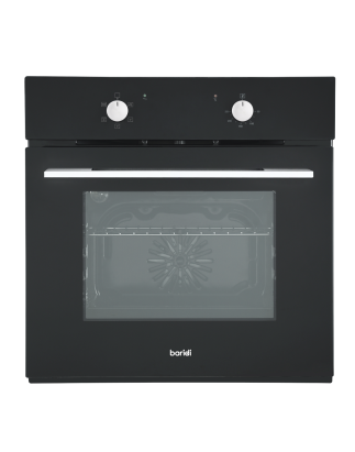 Baridi 60cm Built-In Five Function Fan Assisted Oven, 55L Capacity, Black