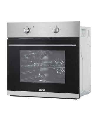 Baridi 60cm Built-In Five Function Fan Assisted Oven, 55L Capacity, Stainless Steel