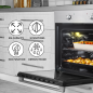 Baridi 60cm Built-In Five Function Fan Assisted Oven, 55L Capacity, Stainless Steel