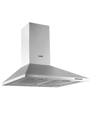 Baridi 60cm Chimney Style Cooker Hood with Carbon Filters, Stainless Steel