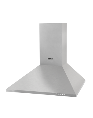 Baridi 60cm Chimney Style Cooker Hood with Carbon Filters, Stainless Steel