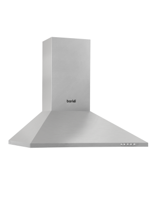 Baridi 60cm Chimney Style Cooker Hood with Carbon Filters, Stainless Steel