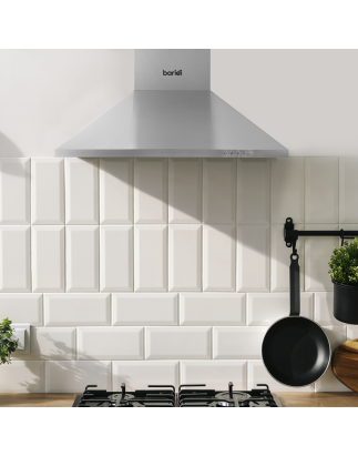 Baridi 60cm Chimney Style Cooker Hood with Carbon Filters, Stainless Steel