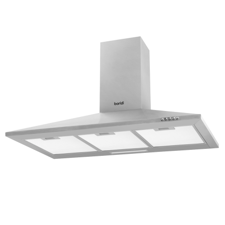 Baridi 90cm Chimney Style Cooker Hood with Carbon Filters, Stainless Steel