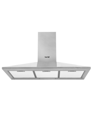 Baridi 90cm Chimney Style Cooker Hood with Carbon Filters, Stainless Steel