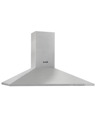 Baridi 90cm Chimney Style Cooker Hood with Carbon Filters, Stainless Steel