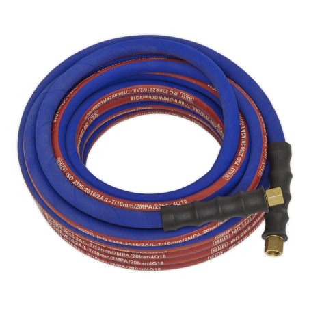 Tuyau d'air extra-robuste avec raccords BSP 1/4" 10 m x 8 mm