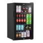 Baridi Under Counter Wine/Drink/Beverage Cooler/Fridge, Built-In Thermostat, Light, Security Lock, 85 Litre – Black