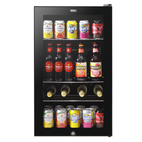 Baridi Under Counter Wine/Drink/Beverage Cooler/Fridge, Built-In Thermostat, Light, Security Lock, 85 Litre – Black