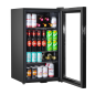 Baridi Under Counter Wine/Drink/Beverage Cooler/Fridge, Built-In Thermostat, Light, Security Lock, 85 Litre – Black