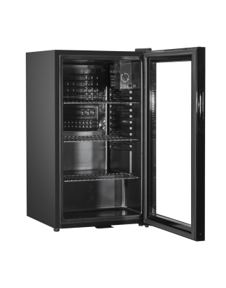 Baridi Under Counter Wine/Drink/Beverage Cooler/Fridge, Built-In Thermostat, Light, Security Lock, 85 Litre – Black