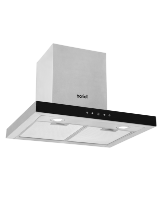 Baridi 60cm T-Shape Chimney Cooker Hood with Carbon Filters, Stainless Steel