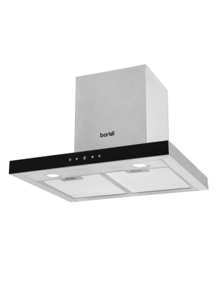 Baridi 60cm T-Shape Chimney Cooker Hood with Carbon Filters, Stainless Steel