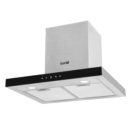 Baridi 60cm T-Shape Chimney Cooker Hood with Carbon Filters, Stainless Steel