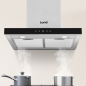 Baridi 60cm T-Shape Chimney Cooker Hood with Carbon Filters, Stainless Steel