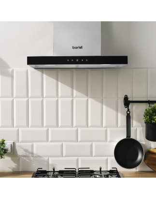 Baridi 60cm T-Shape Chimney Cooker Hood with Carbon Filters, Stainless Steel