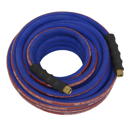 Tuyau d'air extra-robuste avec raccords BSP 1/4" 15 m x 8 mm