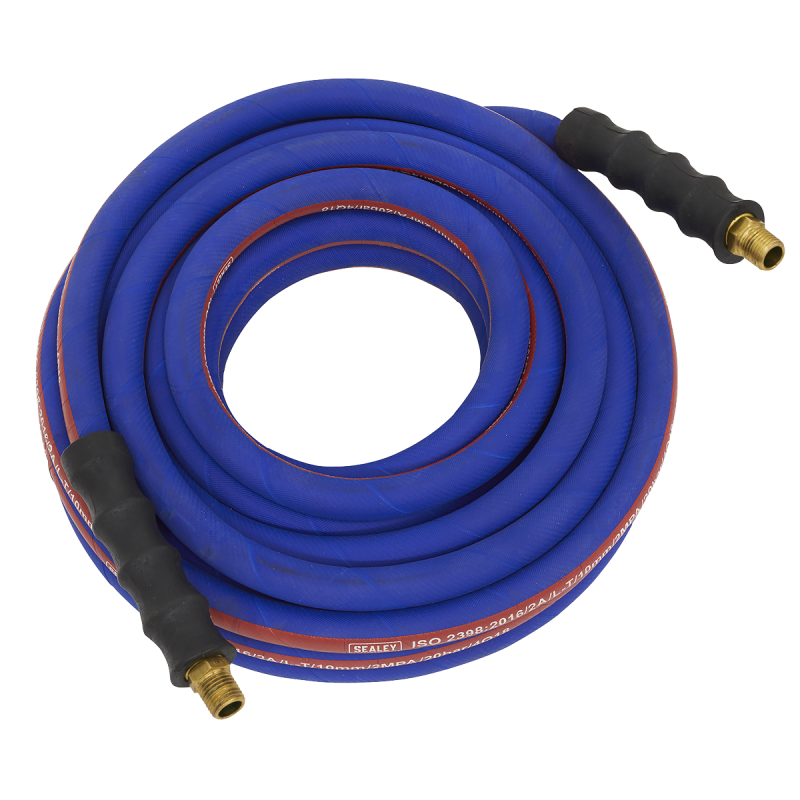 Tuyau d'air extra-robuste avec raccords BSP 1/4" 15 m x 10 mm