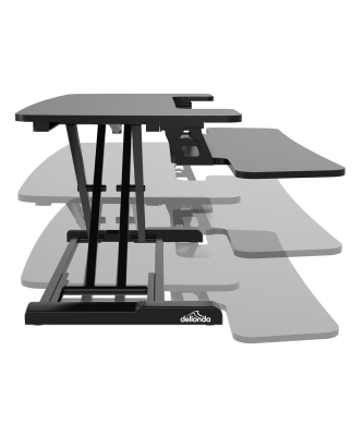 Dellonda 71cm Height Adjustable Standing Desk Converter, 50cm Max Height, 15kg Capacity - DH14