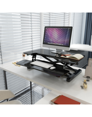 Dellonda Convertisseur de bureau debout réglable en hauteur de 71 cm, hauteur maximale de 50 cm, capacité de 15 kg - DH14