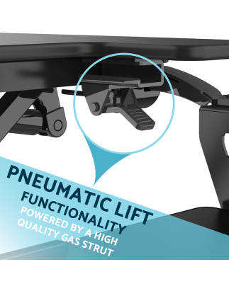 Dellonda Convertisseur de bureau debout réglable en hauteur de 71 cm, hauteur maximale de 50 cm, capacité de 15 kg - DH14