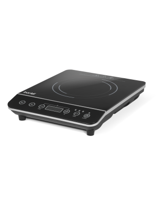 Table de cuisson à induction Baridi : zone unique avec prise 13 A, 10 réglages de puissance 200 W-2 000 W, commandes tactiles, f