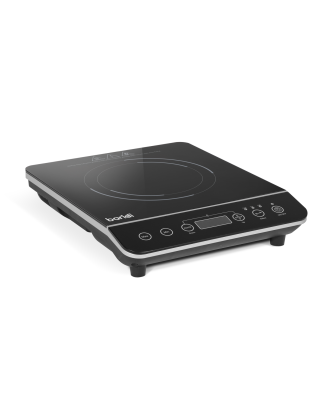 Baridi Induction Hob: Single Zone with 13A Plug, 10 Power Settings 200W-2000W, Touch Controls, 3-Hour Timer Function, Child Lock