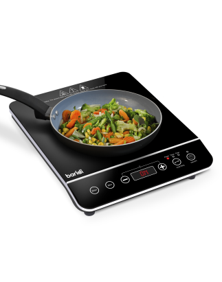 Baridi Induction Hob: Single Zone with 13A Plug, 10 Power Settings 200W-2000W, Touch Controls, 3-Hour Timer Function, Child Lock