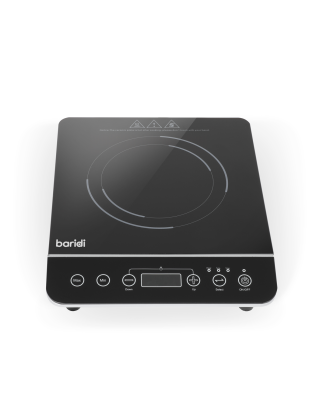 Baridi Induction Hob: Single Zone with 13A Plug, 10 Power Settings 200W-2000W, Touch Controls, 3-Hour Timer Function, Child Lock