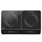 Baridi Portable Induction Hob: Two Zone Cooktop with 13A Plug, 2800W, 10 Power Settings, Touch Controls, 3-Hour Timer Function, 