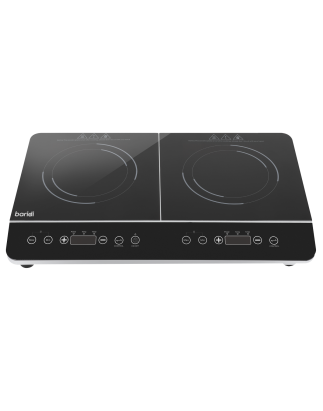 Baridi Portable Induction Hob: Two Zone Cooktop with 13A Plug, 2800W, 10 Power Settings, Touch Controls, 3-Hour Timer Function, 