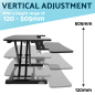 Dellonda 89cm Height Adjustable Standing Desk Converter, 50cm Max Height, 15kg Capacity