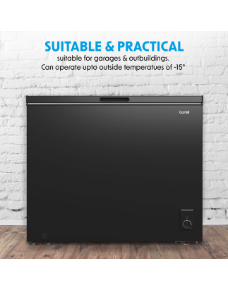 Baridi Freestanding Chest Freezer, 199L Capacity, Garages and Outbuilding Safe, -12 to -24°C Adjustable Thermostat with Refriger