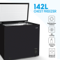 Baridi Freestanding Chest Freezer, 142L Capacity, Garages and Outbuilding Safe, -12 to -24°C Adjustable Thermostat with Refriger